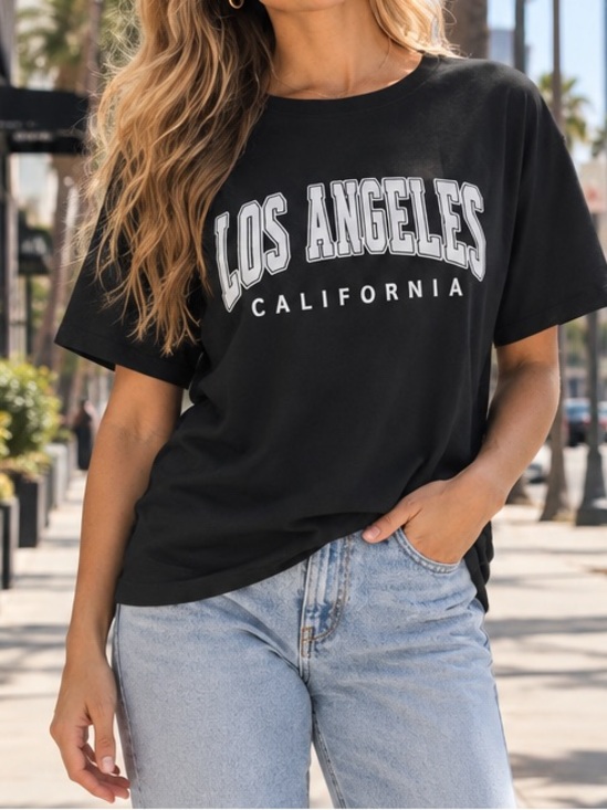 Angel Cult Tops - Angel Cult-  NWOT Los Angeles California Black Graphic Tee Size Medium